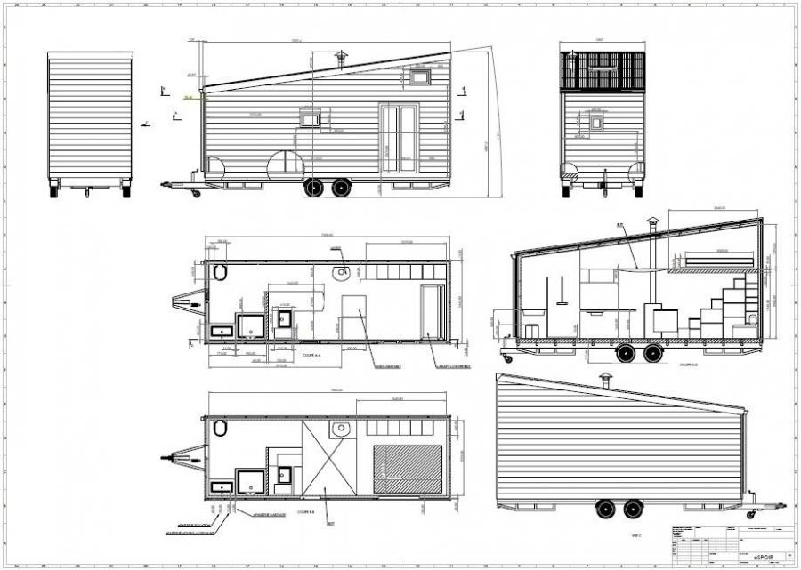 Tiny house BORÉALIS, projection 3D, suite