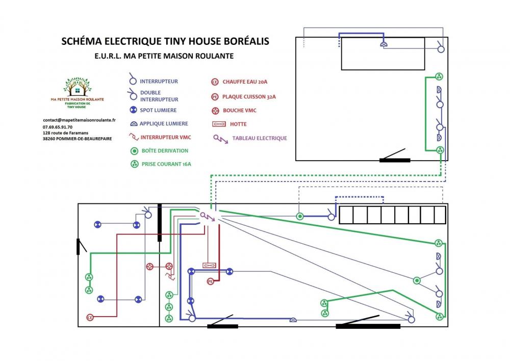 Schéma électrique de la tiny house BORÉALIS